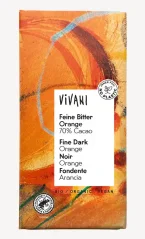 Vivani bio vegan jemná hořká čokoláda s příchutí pomeranče 70% kakaa 80 g
