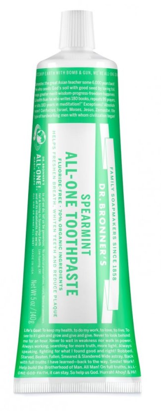 Dr. Bronners zubná pasta spearmint 140 g Dr. Bronners zubná pasta spearmint 140 g