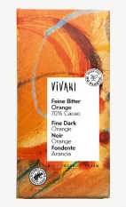 Vivani bio vegan jemná hořká čokoláda s příchutí pomeranče 70% kakaa 100 g