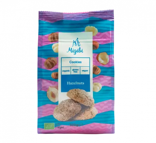 Migibi Bio Cookies sušienky s lieskovými orieškami 100 g