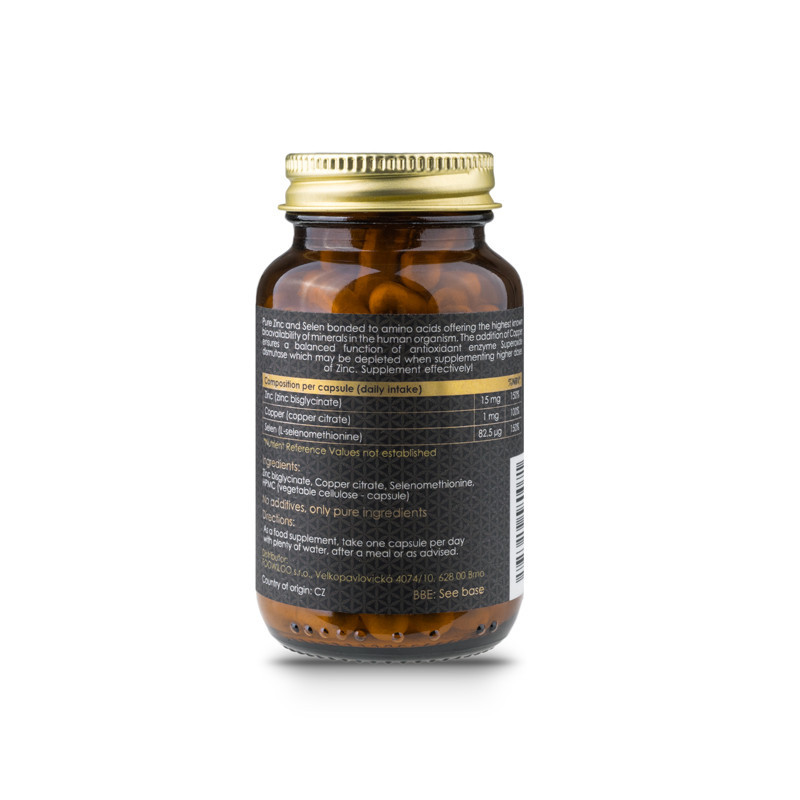 NaturLabs Zinek & Selen chelátové + Měď, 60 kapslí