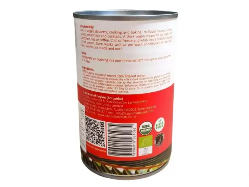 Ceylon Kokonati Kokosová šľahačka bio 400 ml