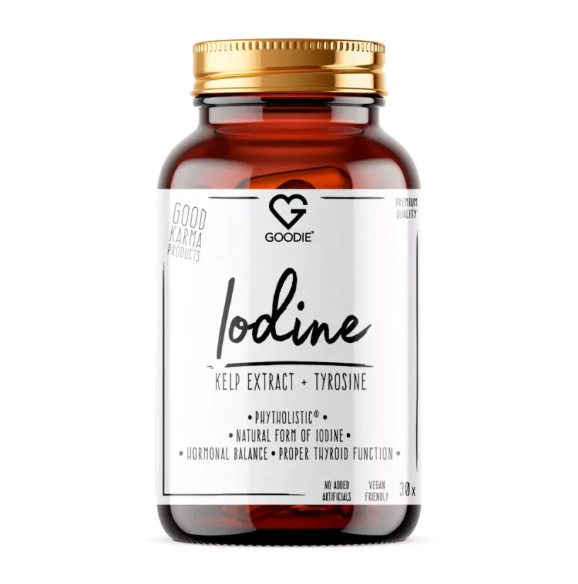 Goodie Jód + L-Tyrosin - prémiový extrakt z řasy Kelp Phytholistic® 30 kapslí min.trv.06/2026