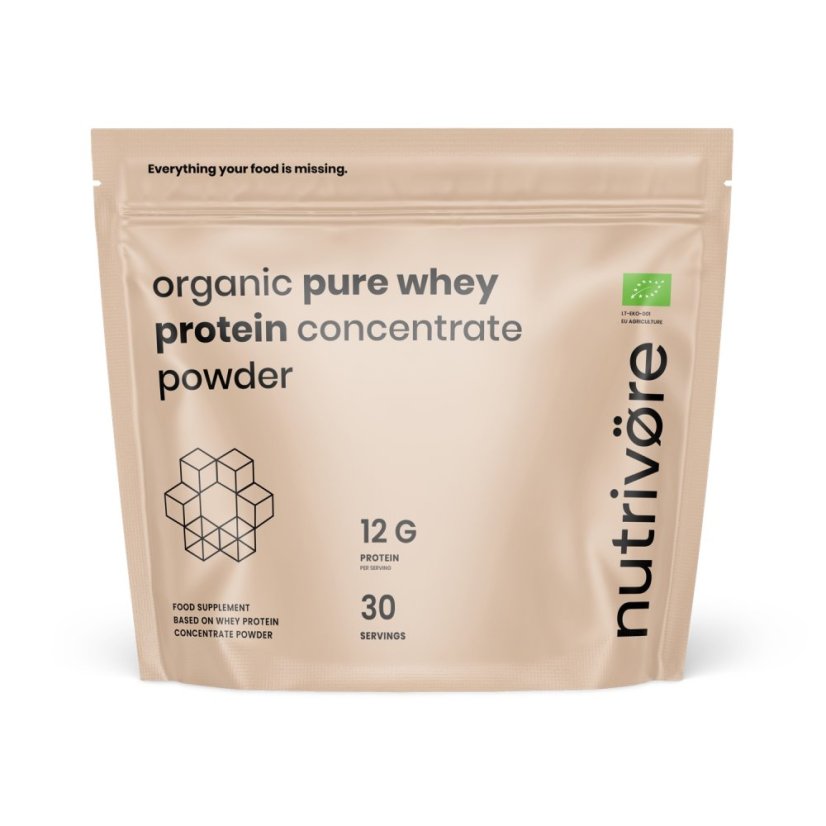 Nutrivore Bio syrovátkový protein koncentrát v prášku z evropských zdrojů 450 g