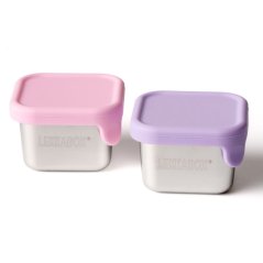 LEKKABOX Cubis nerezové mini dózy na dipy 2× 45 ml