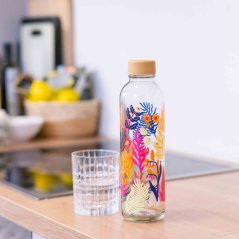 Carry sklenená fľaša na pitie Botanical garden 700 ml