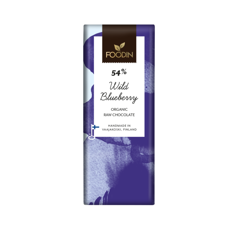 Foodin Raw vegán čokoláda Raw čokoláda s lesnými čučoriedkami 54% bio, 40 g Foodin Raw vegán čokoláda Raw čokoláda s lesnými čučoriedkami 54% bio, 40 g
