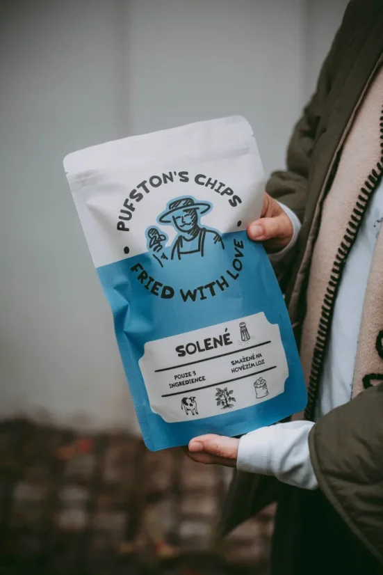 Pufston's chipsy na hovězím loji solené 80g
