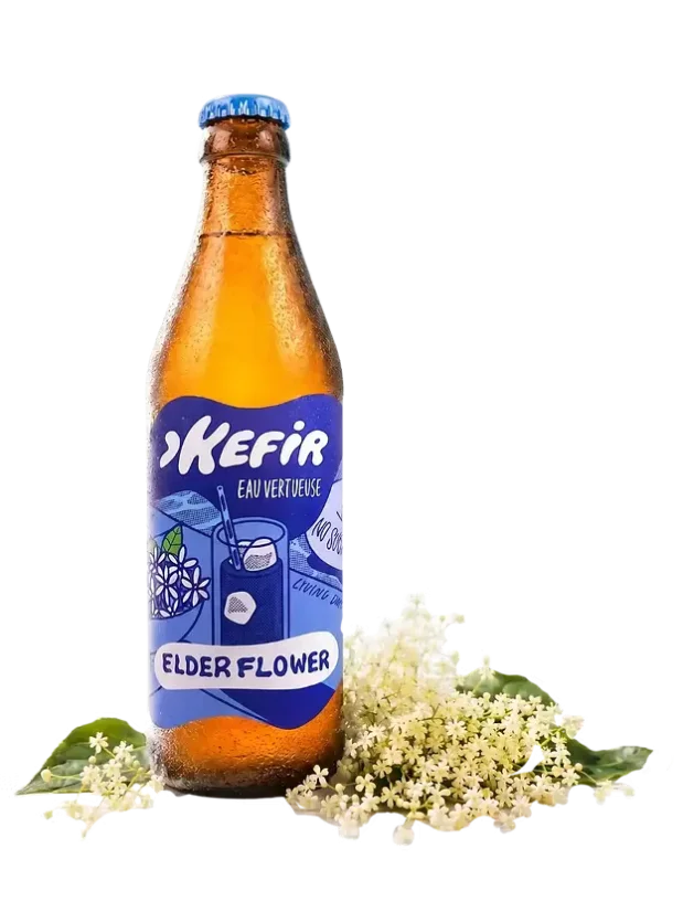 Kefir Eau Vertueuse Bio vodní kefír ve skle Bezinka 330 ml
