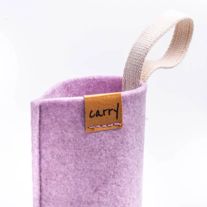 Carry plstený eko obal na sklenenú fľašu, farba magnólia