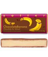 Zotter Ručně vyráběná plněná bio mléčná čokoláda Banány pro školu 75g