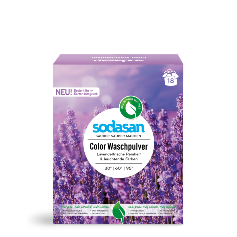 Sodasan Prací prášek na barevné prádlo levandule