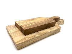 Olivenholz Set krájecích prkének z olivového dřeva  30 cm x 15 cm a 23 cm x 10 cm