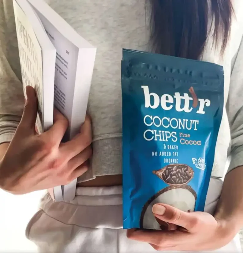 Bett´r Bio kokosové chipsy s príchuťou jemné kakao 70 g