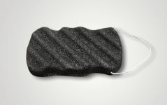 Konjac houbička tělová, černá s aktivním uhlím