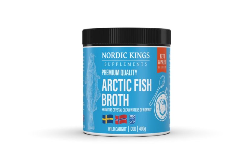 Nordic Kings Rybí vývar v prášku z divokých tresiek 400g min.trv.02/2026