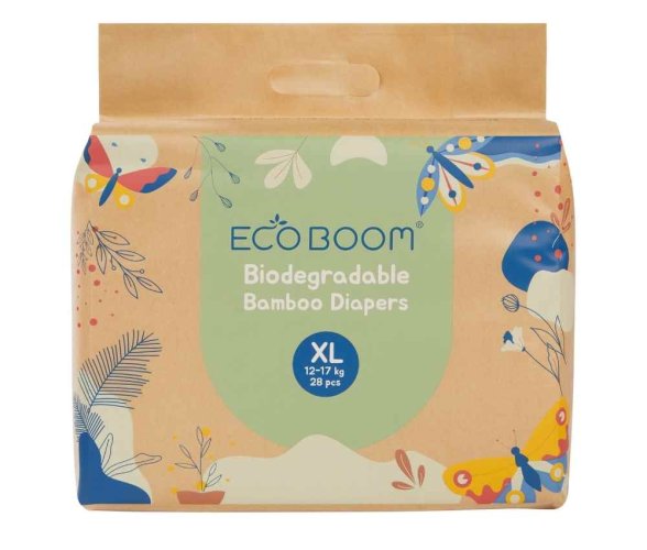 Ecoboom bambusové plenky Joy Bamboo XL, 12-17 kg, 28 ks