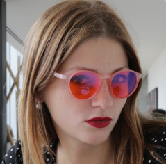 Foxman frames oranžové okuliare proti modrému a zelenému svetlu Lennon rám rose