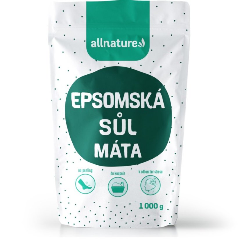 Allnature Epsomská sůl s mátou 1 kg Allnature Epsomská sůl s mátou 1 kg