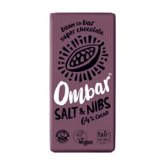 Ombar BIO RAW čokoláda so soľou a nibs 70 g