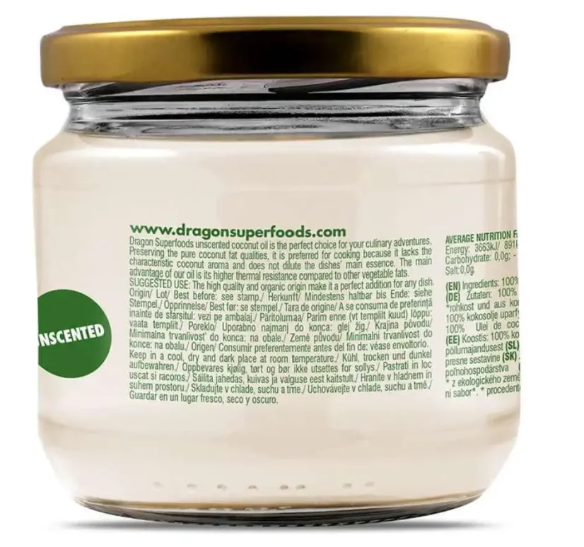 Dragon Superfoods Bio kokosový olej bez vône - objem: 300 ml