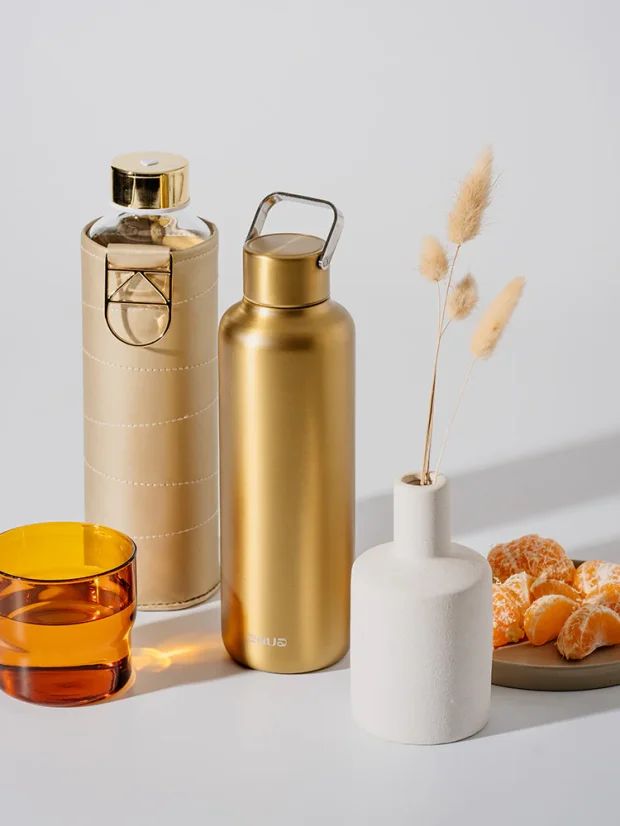 Equa termoska z nerezovej ocele Timeless Thermo fľaša Golden 600 ml