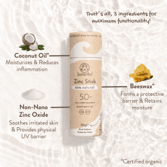 Suntribe Prírodný opaľovací krém SPF 50 v tyčinke 30 g bez parfemácie