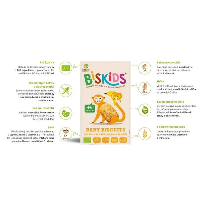 BISkids BIO sušenky banán 6M+ 120g