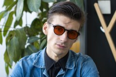 Foxman frames oranžové okuliare proti modrému a zelenému svetlu York black rám z bioplastu