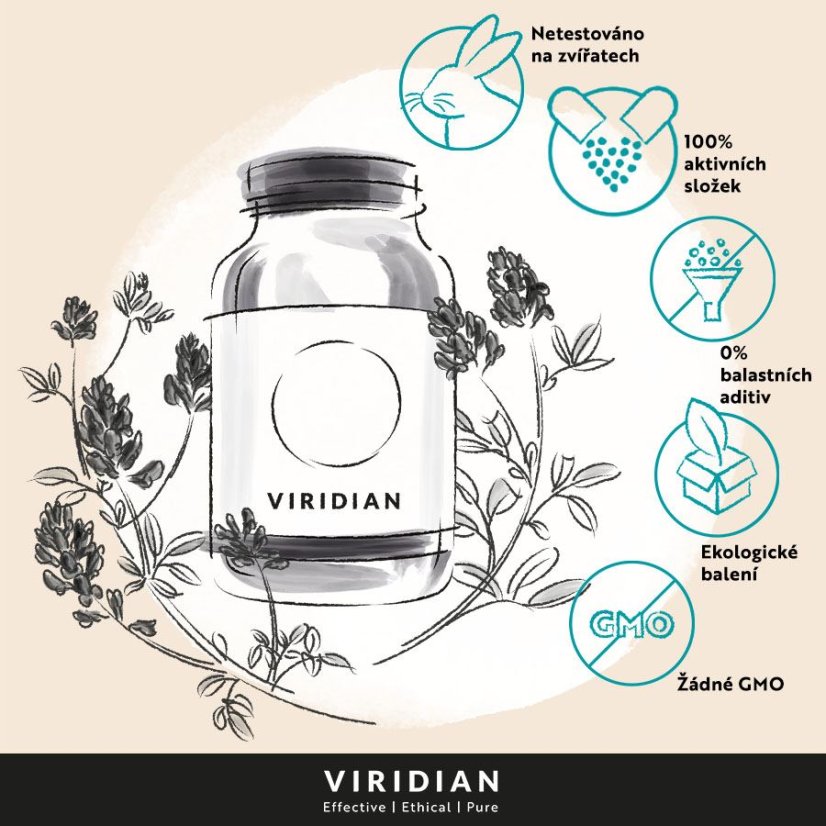 Viridian Rhodiola Rosea  (Rozchodnice růžová) 90 kapslí