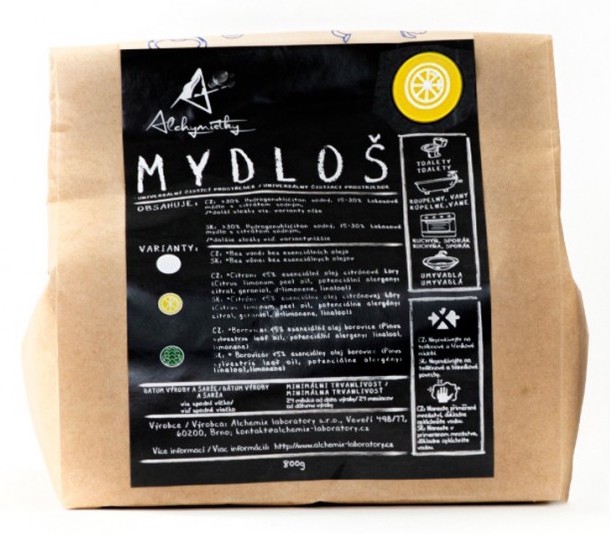 Alchymistky Mydloš univerzální čistící prostředek náhradní náplň citron - hmotnost: 500g