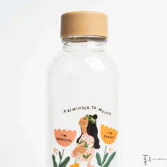Carry sklenená fľaša na pitie A reminder to myself 700 ml
