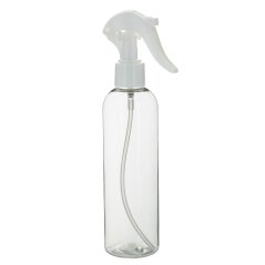 Láhev plastová PET s rozprašovačem, průhledná 250 ml
