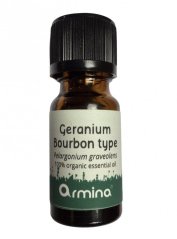 Armina Bio éterický olej Geranium typ Bourbon (Pelargonium graveolens) 10 ml min.trv. 05/2026