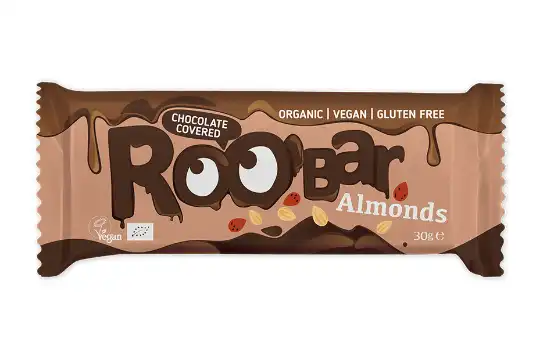 Roo'bar bio mandľová tyčinka v čokoláde 30 g