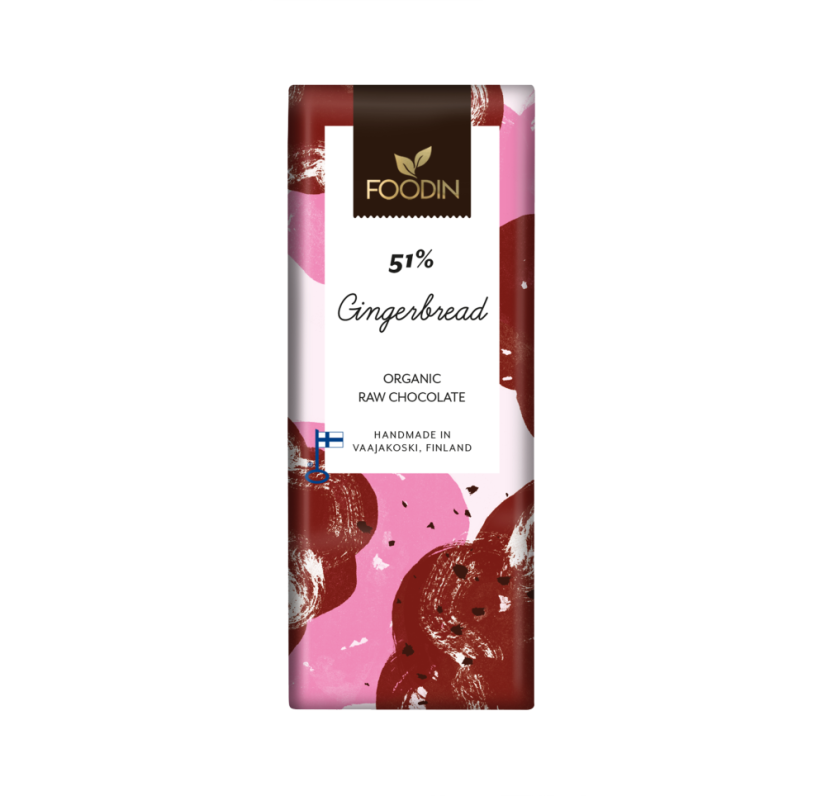 Foodin Raw BIO vegán medovníková čokoláda 51% 40 g