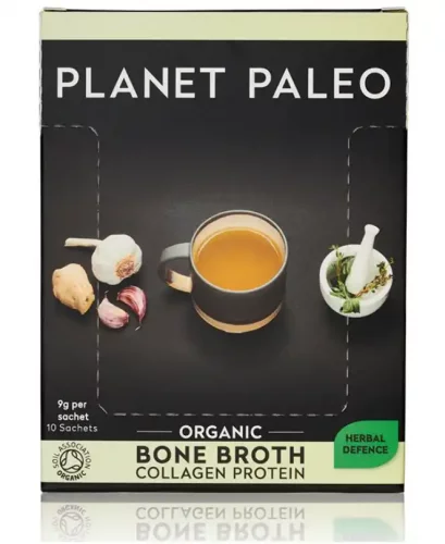Planet Paleo Bio sušený hovězí vývar s bylinkami Herbal Defense Collagen Protein