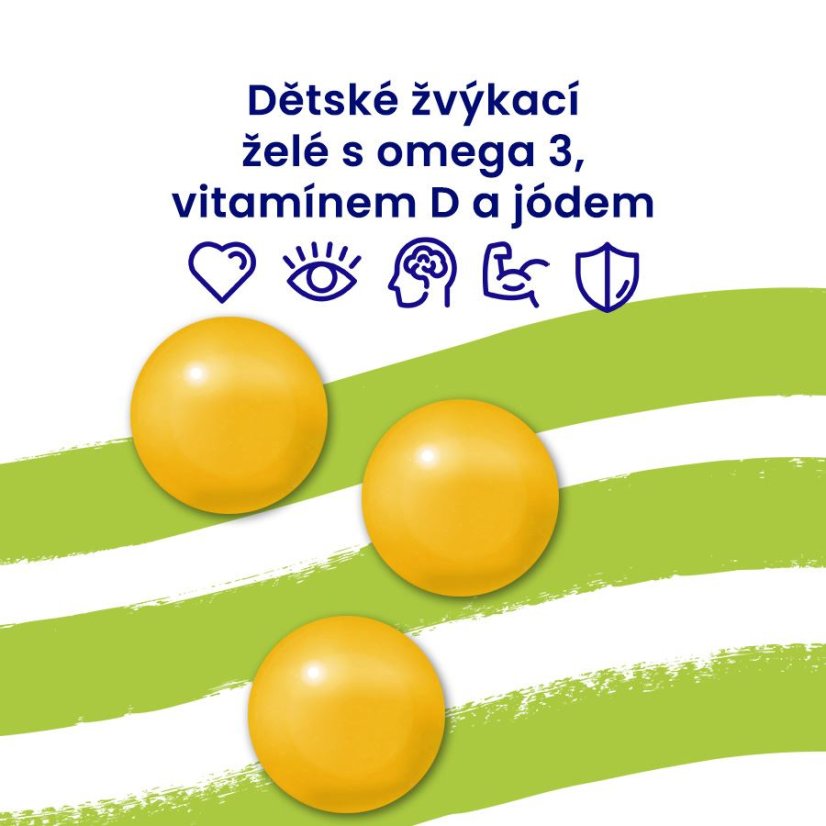 Arctic Blue Kids Vegan Omega 3 30 gummies (250mg DHA & Vitamin D 200IU) 30 ks želé  min.trv.11/2026