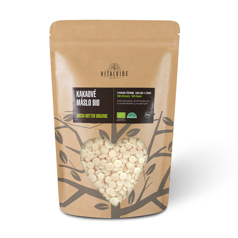 Vitalvibe Bio Kakaové maslo, lisované za studena raw 250 g