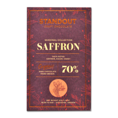 Standout Chocolate Saffron 70 % – BIO horká čokoláda so šafranom 50 g