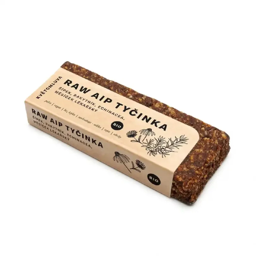 Kvetomluva Bio raw AIP tyčinka šípok, rakytník, echinacea, nechtík 55 g min.trv.05/2026