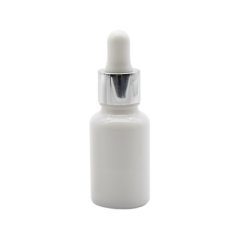 Lahvička skleněná s kapátkem, neprůhledná bílá 15 ml