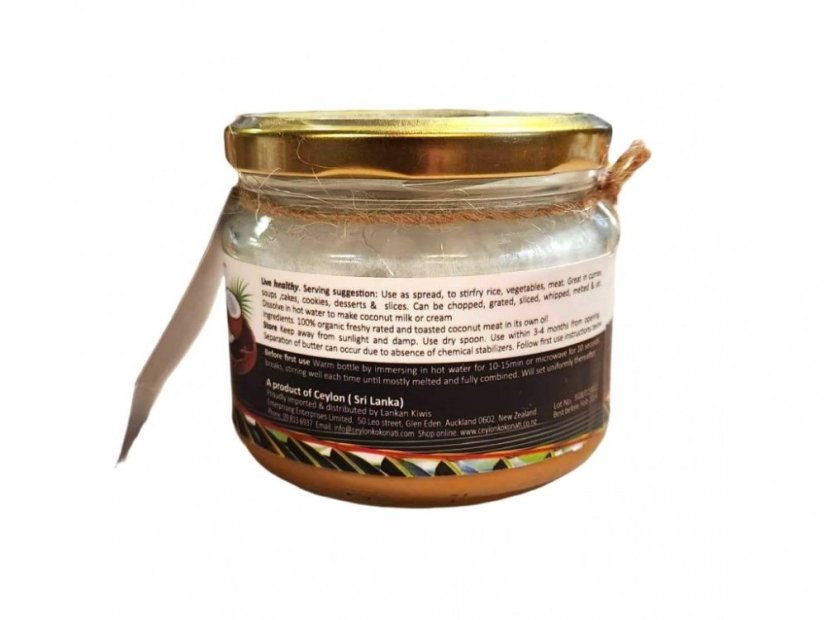 Ceylon Kokonati Bio pražené kokosové máslo 200 g