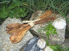 Olivenholz Sada na salát z olivového dřeva 30 cm