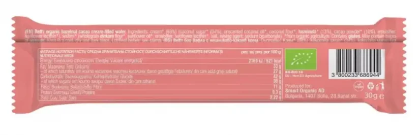 Bett´r bio kakaovo oříšková oplatka 30 g
