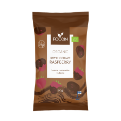 Foodin BIO maliny v raw čokoládě 50 g