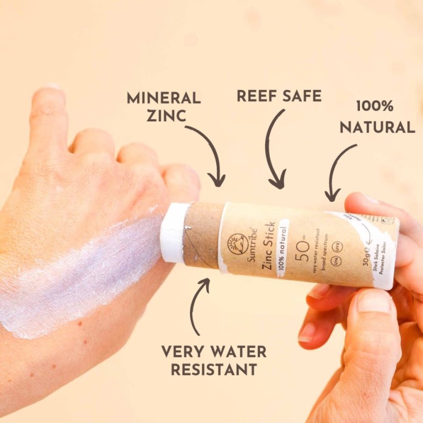 Suntribe Prírodný opaľovací krém SPF 50 v tyčinke 30 g bez parfemácie